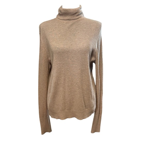 Reiss Sweaters - Reiss‎ Turtleneck Wool Alpaca Blend Camel Sophia Sweater Minimalist Luxury SZ XL